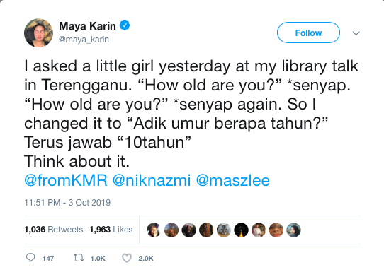 Tweet Maya Karin 
