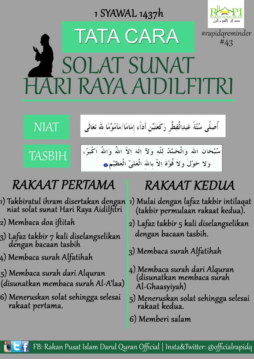 Cara Solat Sunat Hari Raya Aidiladha Sendiri